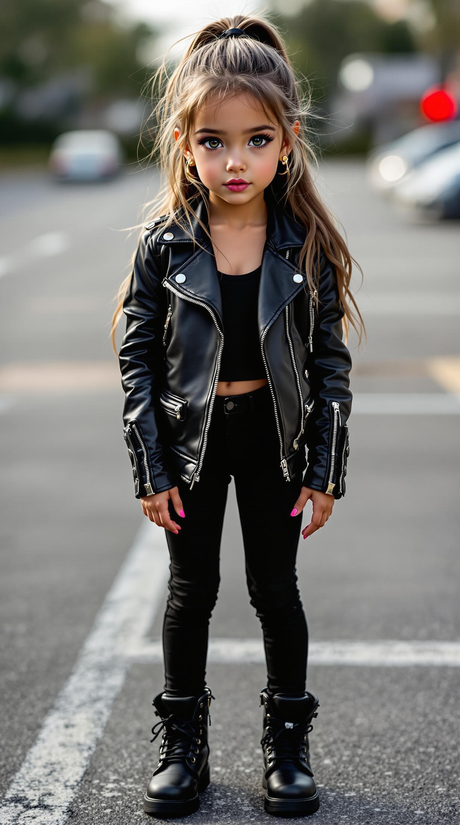 AI generated: a professional photo of a exceptionally beautiful girl in the world (age 9), (nine year old), highly...