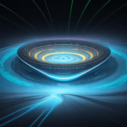 AI generated: A digital landscape unfolds before us, where a sleek, futuristic Athletic dominates the foreground, ...