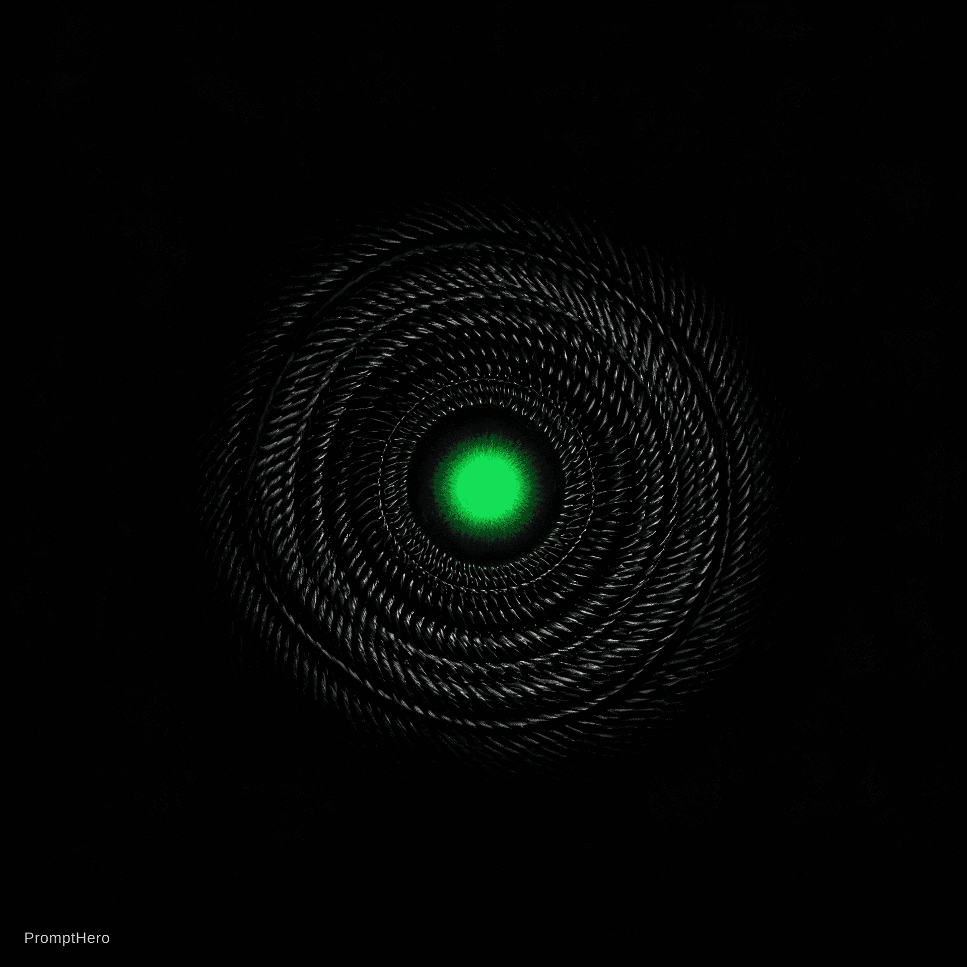 AI generated: Ultra-premium minimalist app icon. A mysterious eye emerging from complete darkness, the iris intric...
