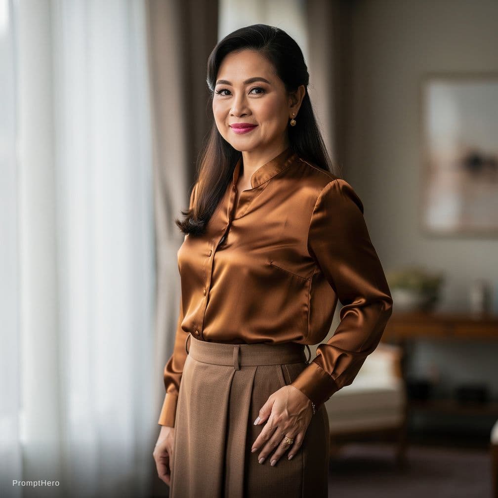 AI generated: A nude mature Thai woman with massive bimbo breasts 