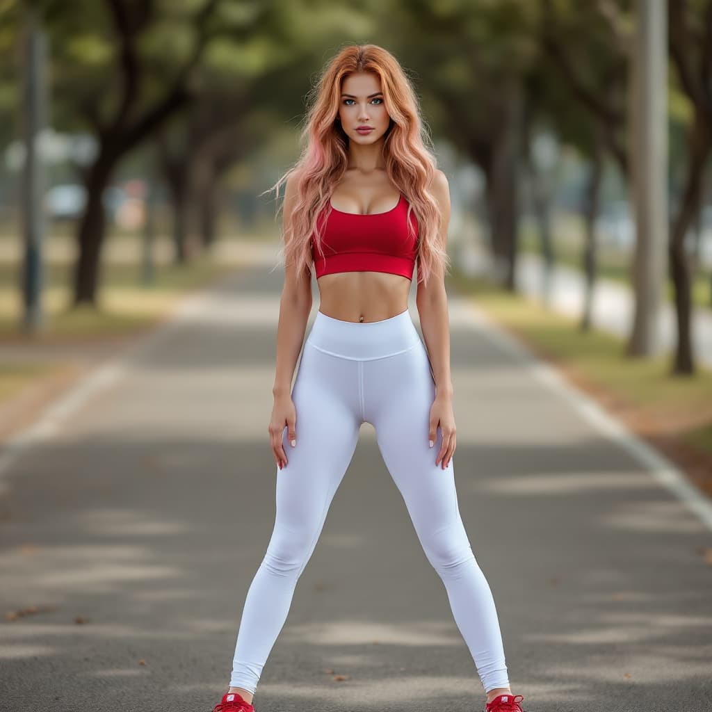 AI generated: Facing the camera, Full body Photograph of a gorgeous Ultra-realistic, a 19-year-old Brazilian named...