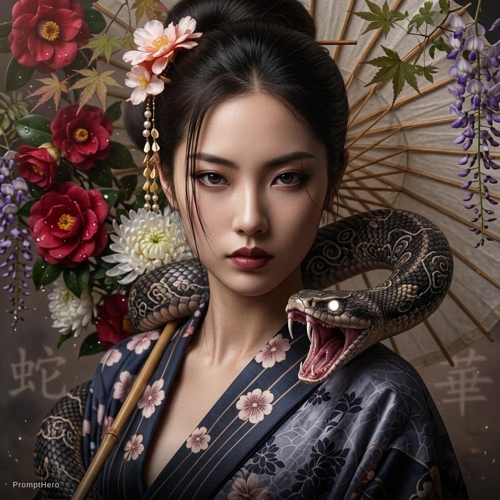 AI generated: MAKE THE IMAGE I HAVE ATTACHED INTO A EPIC HYPERREALISTIC IMAGE ADD A EPIC ANGRY SNAKE WITH A WHITE ...