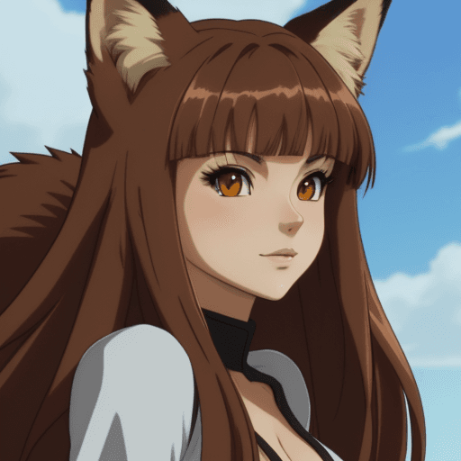 AI generated: fox brunette anime red cheeks