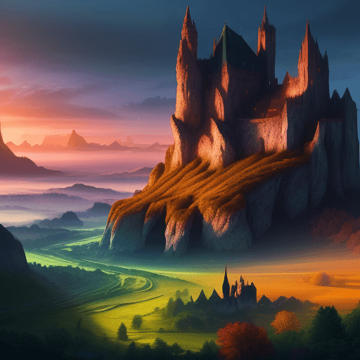 AI generated: farbenprächtiges bild, lumiessence, fantasy, unberührte landschaft, farbelwesen, 8k 