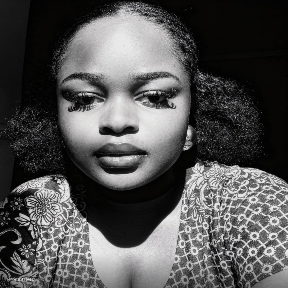 AI generated: a black and white photo of a woman with shadow., in the style of minimalist beauty, light bronze and...