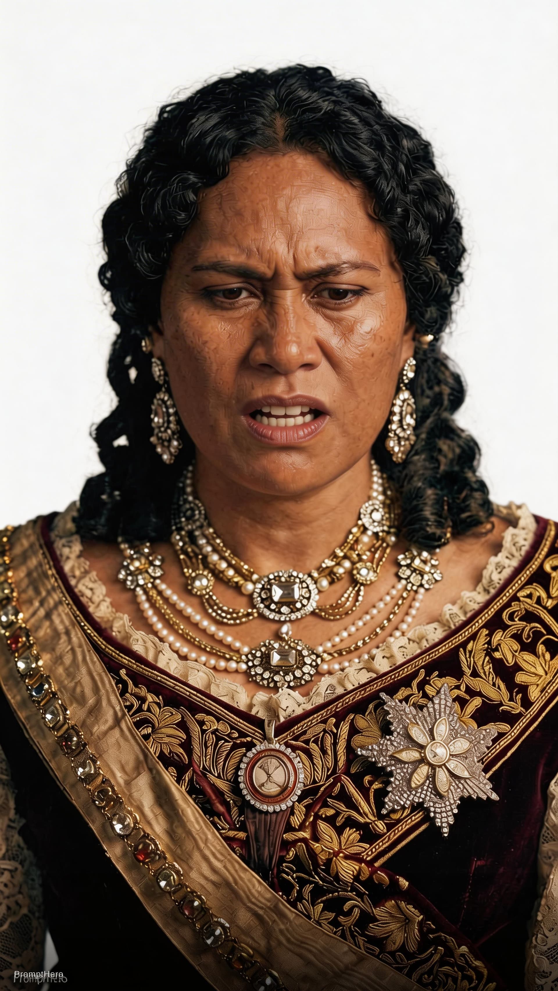 AI generated: maker her eyes look down and her facial expression be filled with rage.