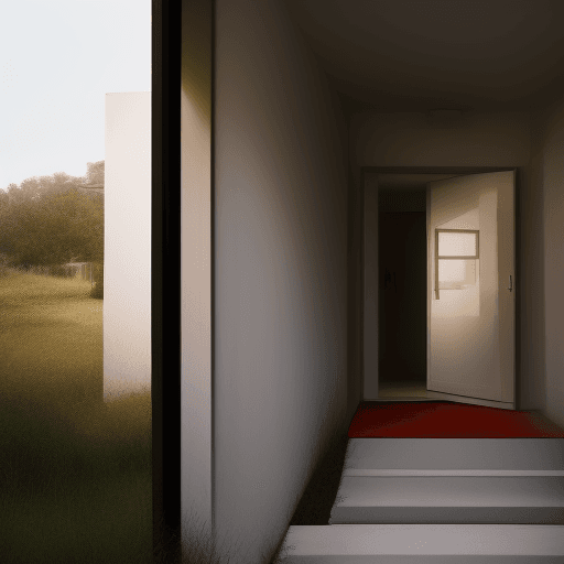 AI generated: house with person in front