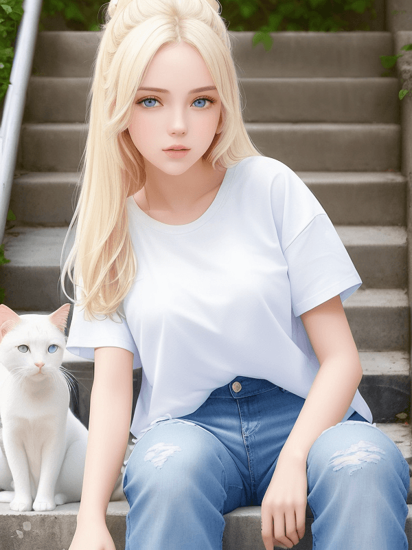 AI generated: 1girl. A beautiful face. Beautiful eyes. Clear eyes. Fantastic eyes. Fantastic face. Sitting on the ...