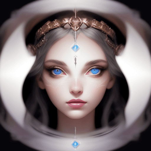AI generated: Goddess close-up portrait, icon combine discord  and Reflection, beauty eyes 
