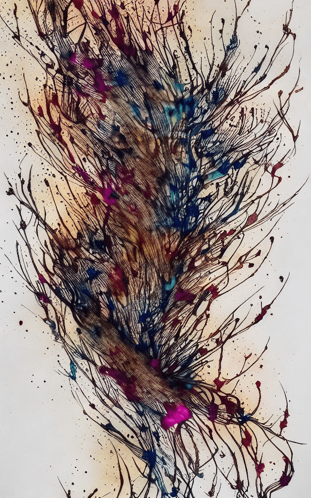 AI generated: A new style merging Carne Griffiths’ intricate and detailed drawing style, alcohol ink, tea ink and ...