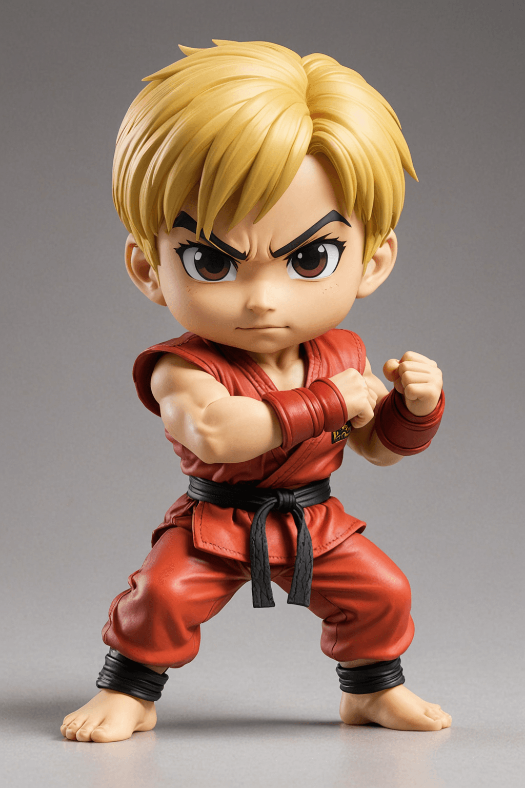 AI generated: (chibi), ken of street fighter, dynamic pose