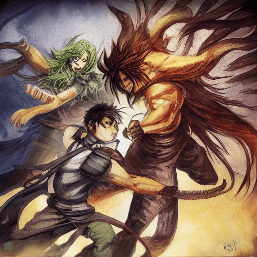 AI generated: demon slayer fighting, hiper realism
