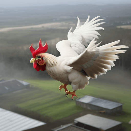 AI generated: chicken flying in a kettle