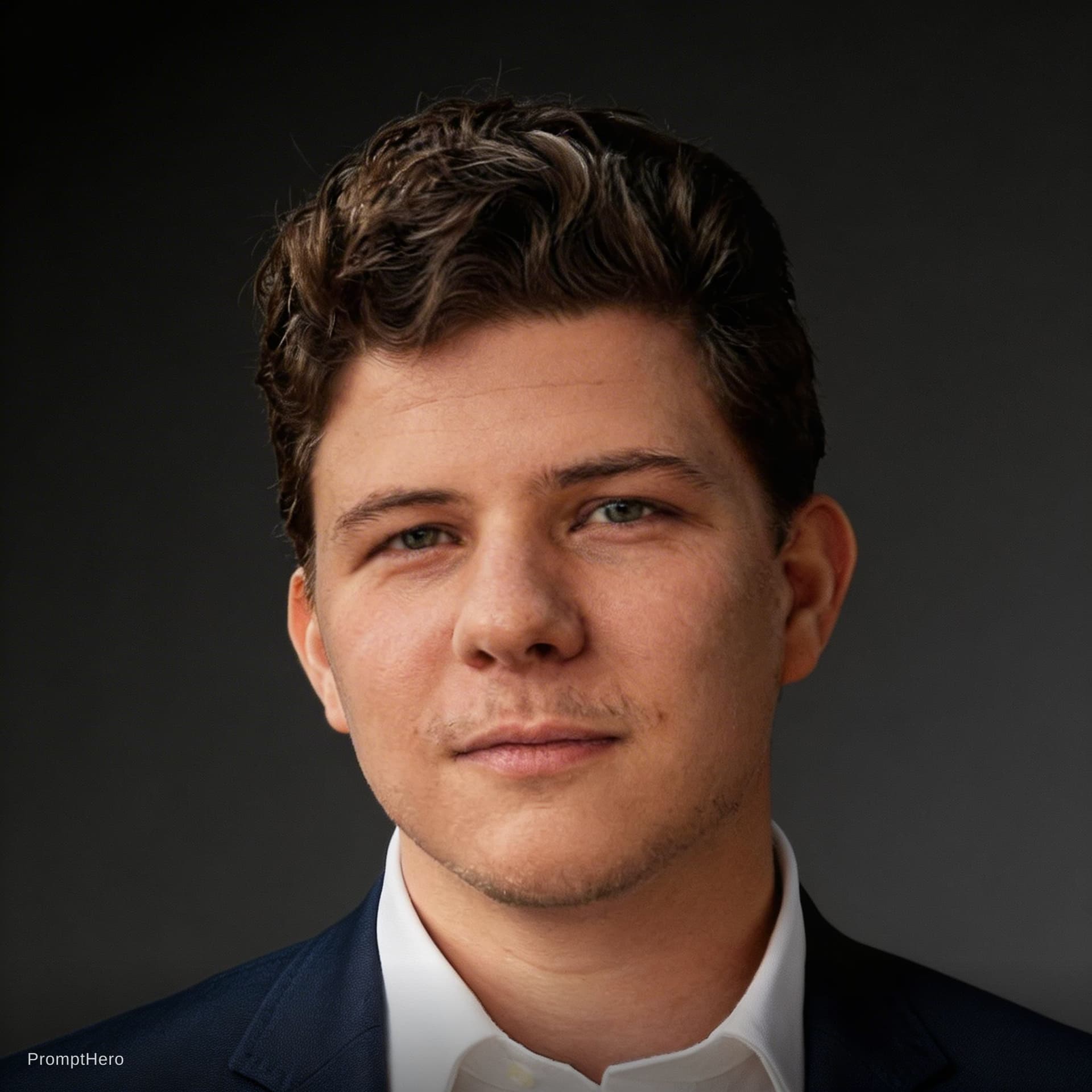 AI generated: professional LinkedIn headshot,
studio portrait photography,
85mm lens portrait,
soft key light and ...