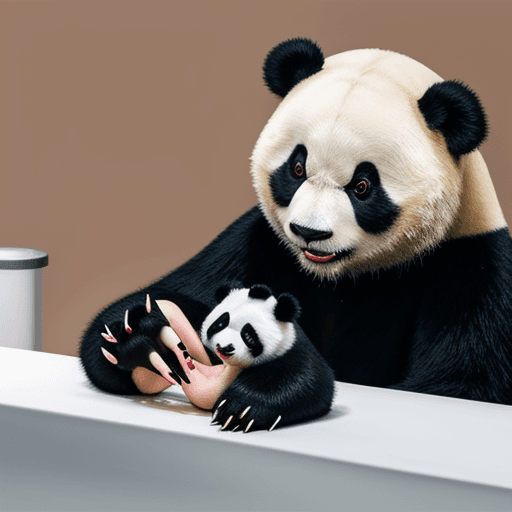 AI generated: Panda gets a manicure