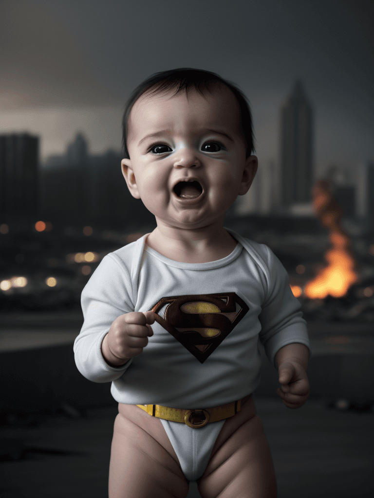 AI generated: Realism, best realism, portrait, portrait photography, baby, baby superman, dc movies, dc comics, dc...