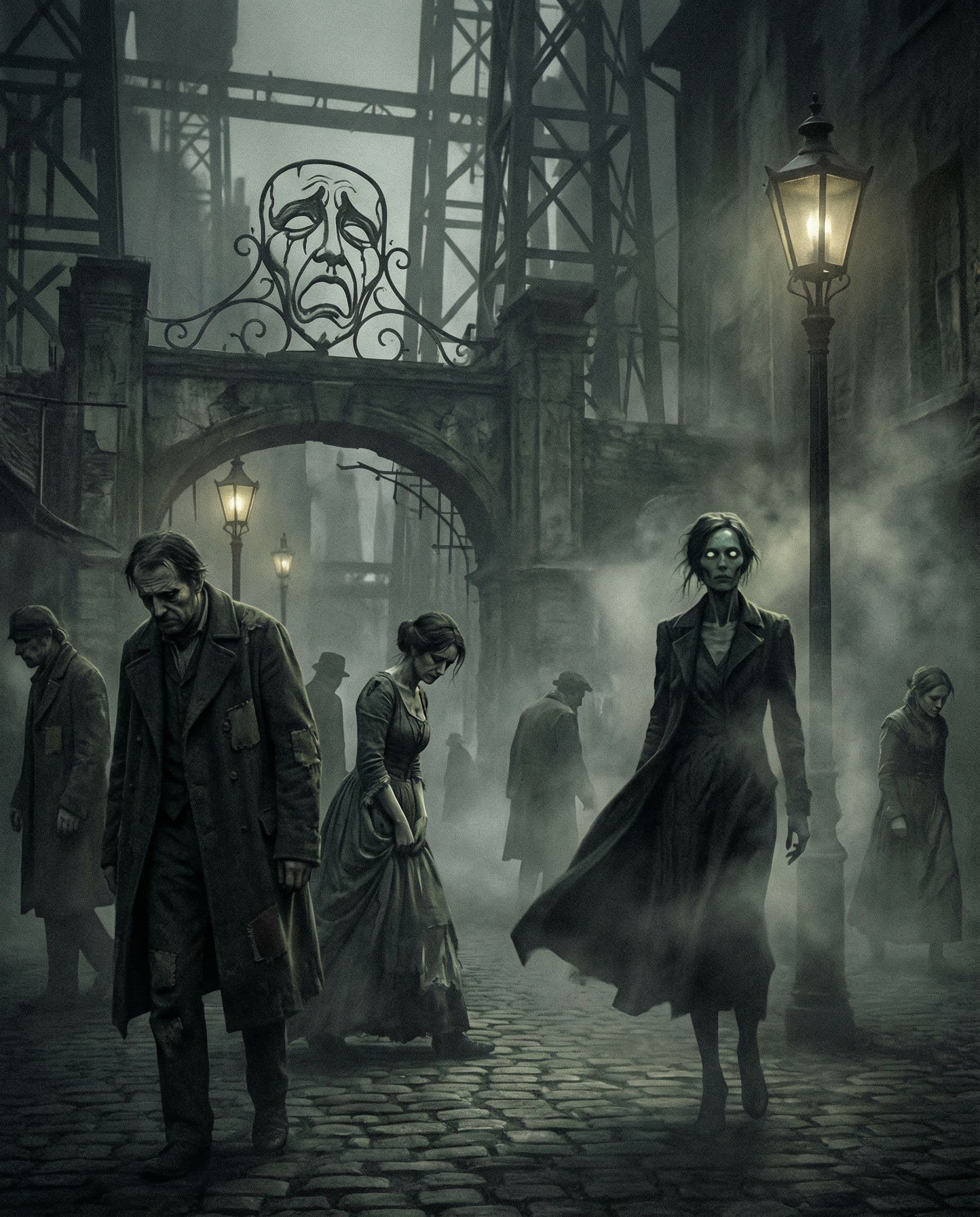 AI generated: In a surrealist dystopia, where the eerie ambiance of looming surveillance and terror prevails, the ...