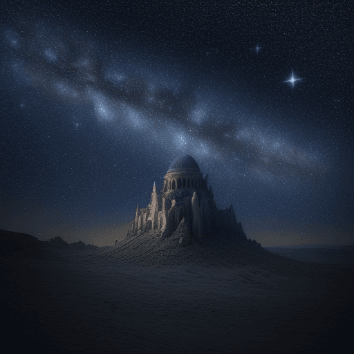 AI generated:  High resolution star design, dreamy bright starry sky, a new star rising, soft light, meteors acros...