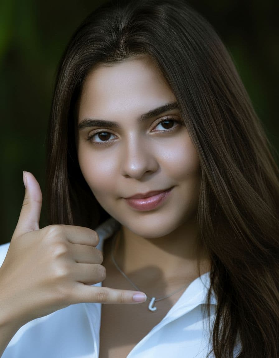 AI generated: quiero que esta imagen baje las gafas y haga una seña