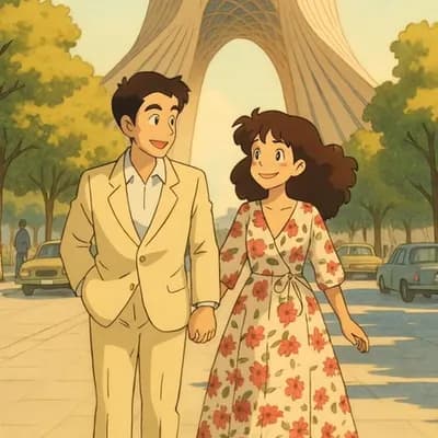 AI generated video: couple walking