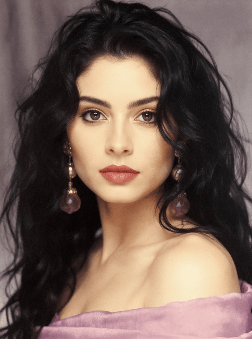 AI generated: "Professional portrait photograph, Sony A1 50.1MP, 70mm prime lens.  A slender lithe supermodel, ear...