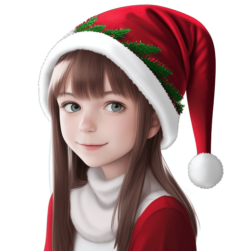 AI generated: grich with christmas hat with white background