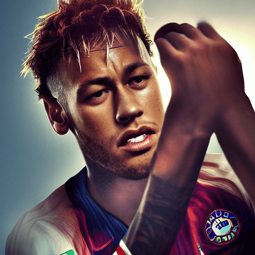 AI generated: Photo of a ultra realistic Neymar jr., dramatic light, pale sunrise, cinematic lighting, battered, l...