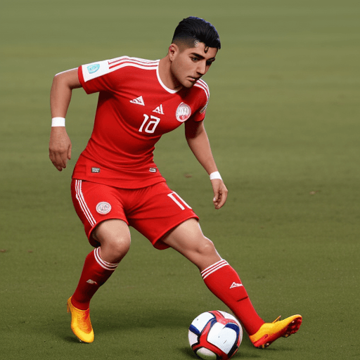 AI generated: Bryan Reyna jugando con la selección peruana