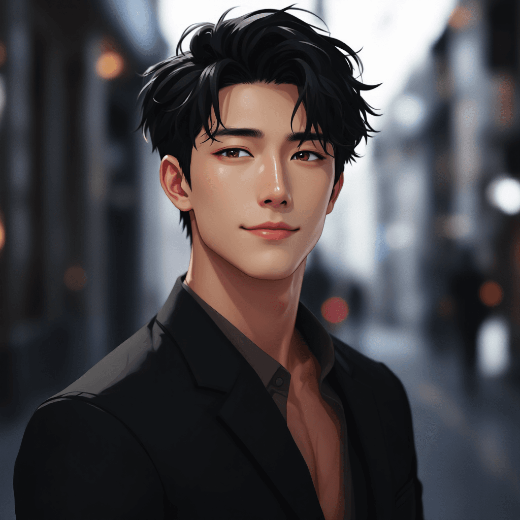 AI generated: best quality:10. 0, source_anime, young Asian man, 28 years old, 178-180cm tall, handsome, slim and ...