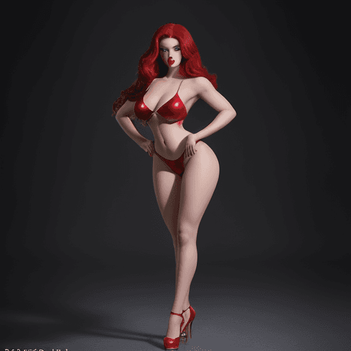AI generated: Jessica Rabbit beautiful charismatic girl,athletic body, gorgeous figure, interesting shapes, full b...