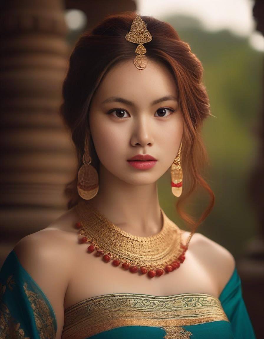 AI generated: Photo of a beautiful greek goddess, RAW, ((red hair with extra long wavy), ((portrait)), (Detailed f...
