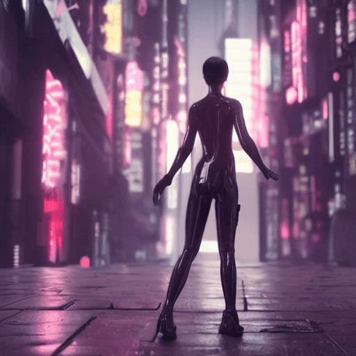 AI generated: girl, blade runner ghost in the shell, cyberpunk, anime, ultra realistic, cinematic and volumetric l...
