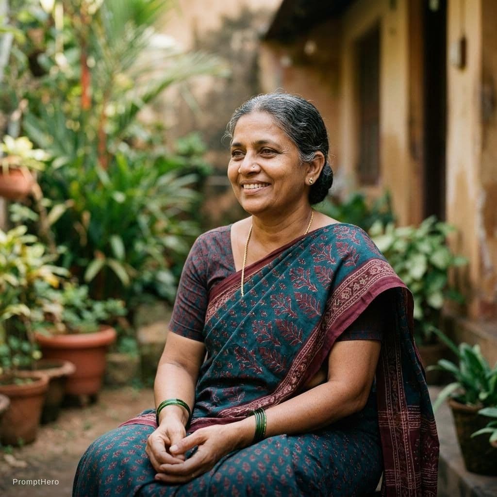 AI generated: mature indian woman