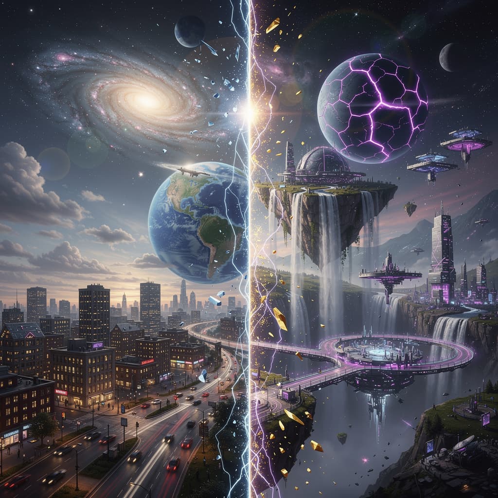 AI generated: An AI picture of a paralleled universe. 