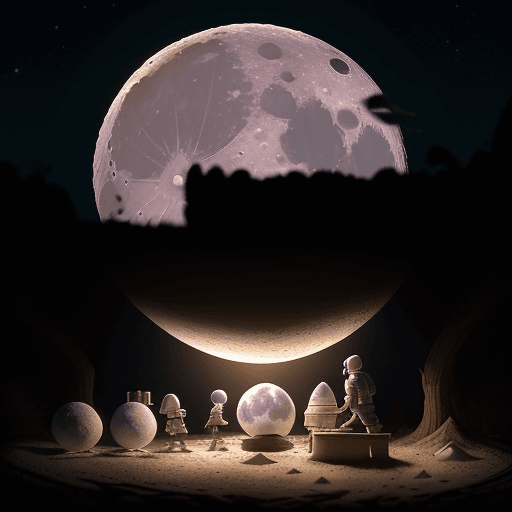 AI generated: A moon-exploration fantasy with  moon-base in a realistic depiction of the surface of the moon, with...