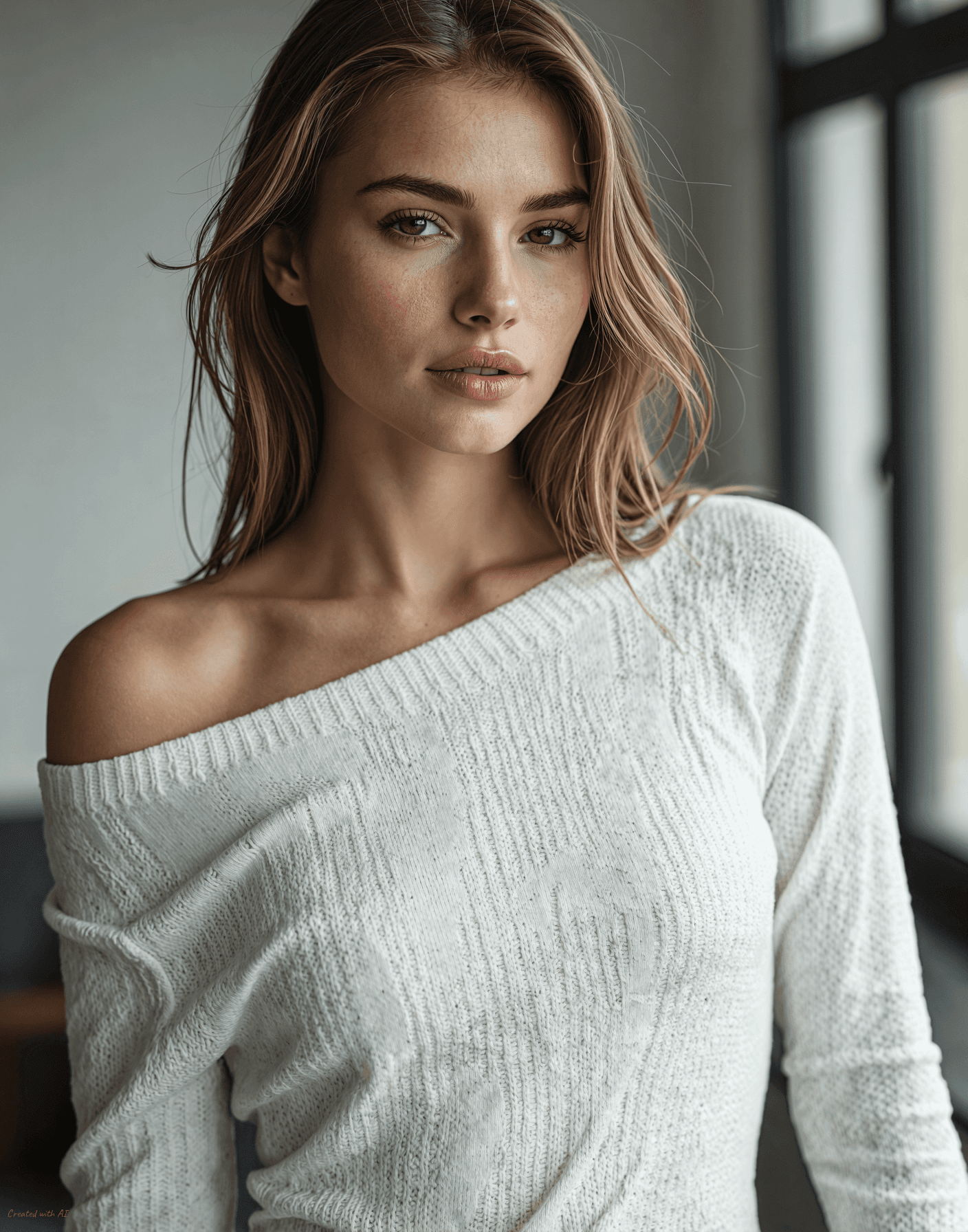 AI generated: {
  "positive": "photorealistic portrait of a naturally beautiful young Norwegian woman, healthy rea...