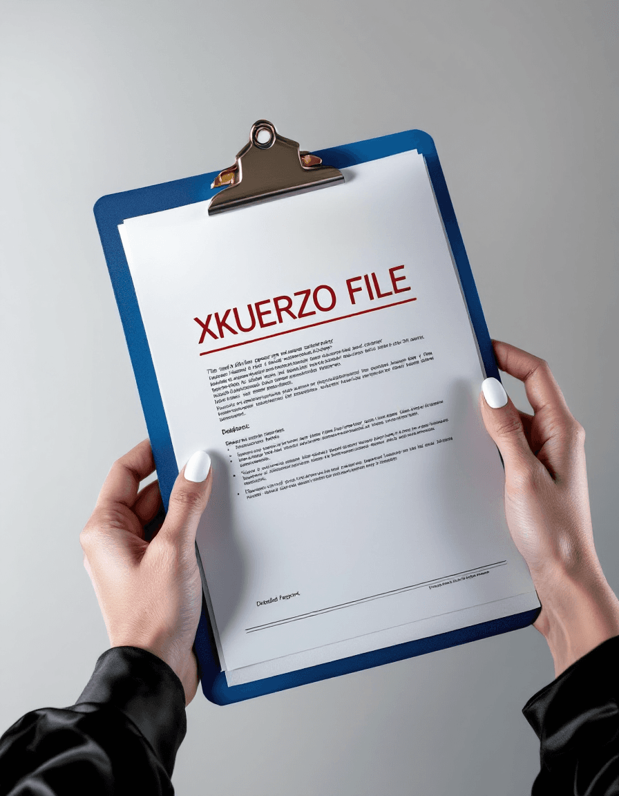 AI generated: Close up of A file, attached to a blue clipboard, containing a detailed report with a red heading te...