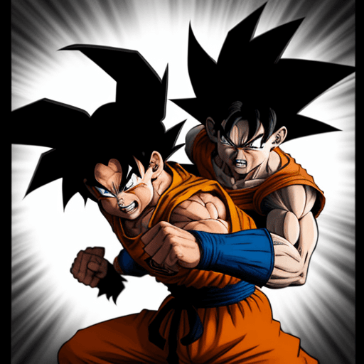 AI generated: Goku fighting against Batman in Toriyama`s style