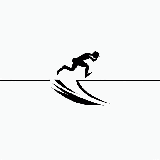 AI generated: Please create a black line drawing vector logo featuring elements of a heart, cardio, and a runner o...