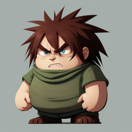 AI generated: 2d game character its very softy and very angry