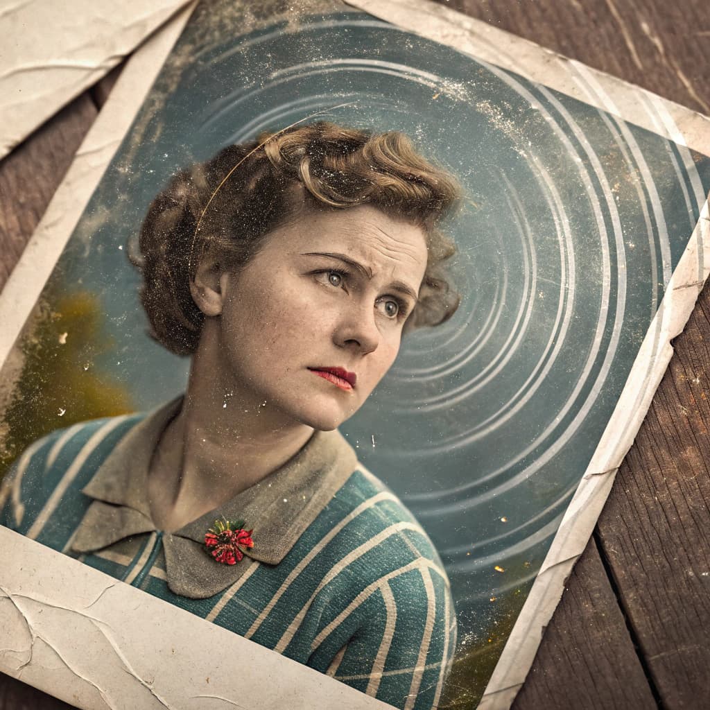 AI generated: distortion effect failure of an old emotive image being rewound 
