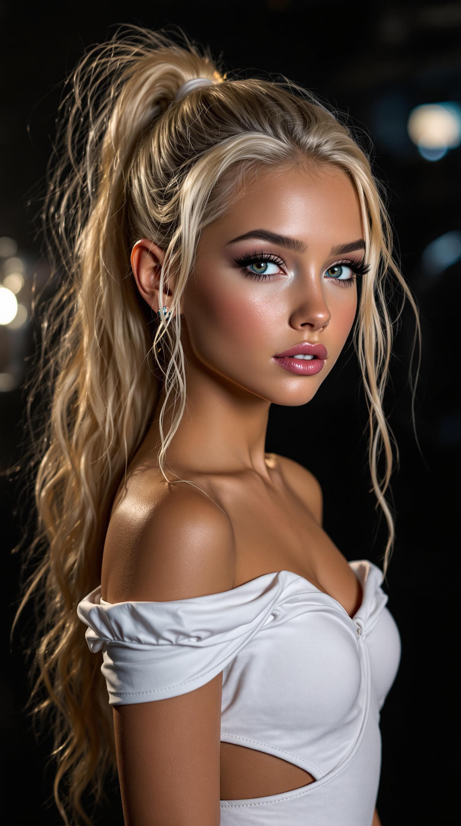 AI generated: a professional photo of a exceptionally beautiful girl in the world (age 12), (twelve year old) high...