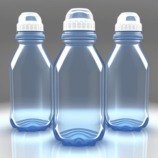 AI generated:  a new 3D style of plastic transparent bottle of water ,make a few curvy textures( lettle curves),ma...