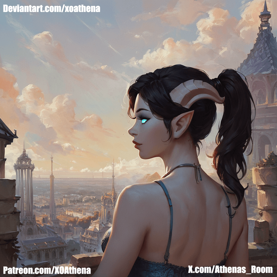 AI generated: draenei, ponytail, black hair, blue eyes, highly detailed, extremely detailed, university, college, ...