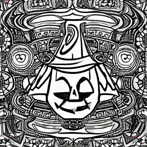 AI generated: adult coloring book page for Halloween
