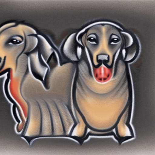 AI generated: Please draw a picture of a black and tan dachshund as Cerberus the three-headed dog for a tattoo des...