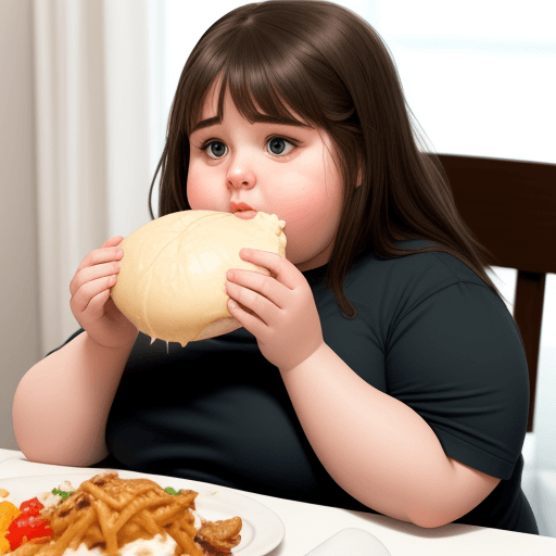 AI generated: a obese girl eating.