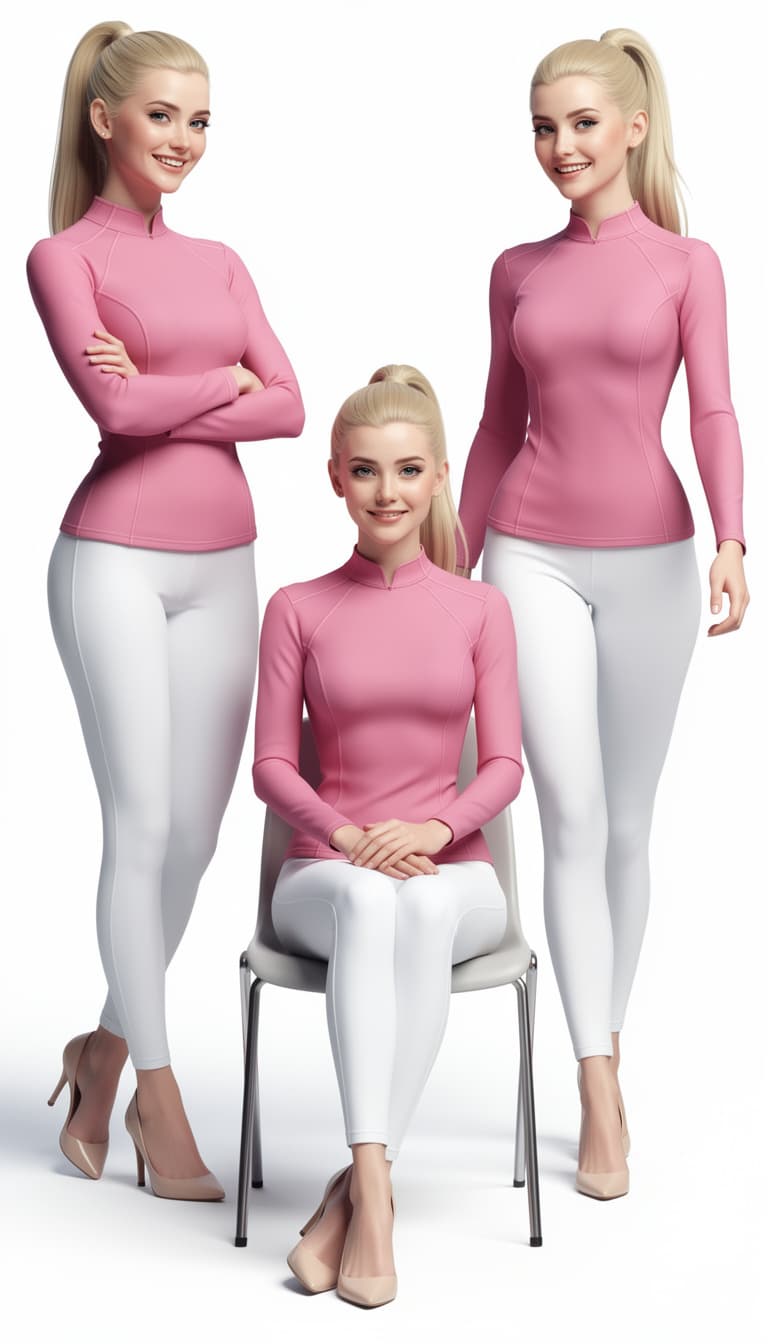 AI generated: A highly detailed and hyper-realistic full-body digital illustration of a 18-year-old blonde woman w...