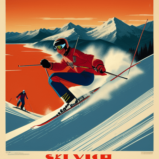 AI generated: vintage ski poster