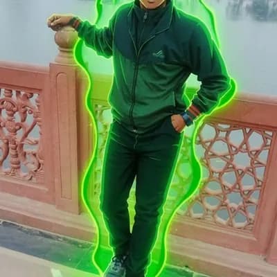 AI generated video: Anime image a boy looking attitude is Aura glowing in green colour